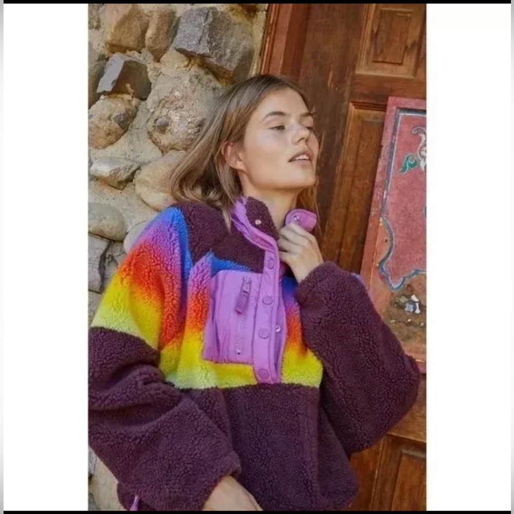 Free People Hit The Slopes Jacket Oversized XS Espresso Combo Trending Jackets